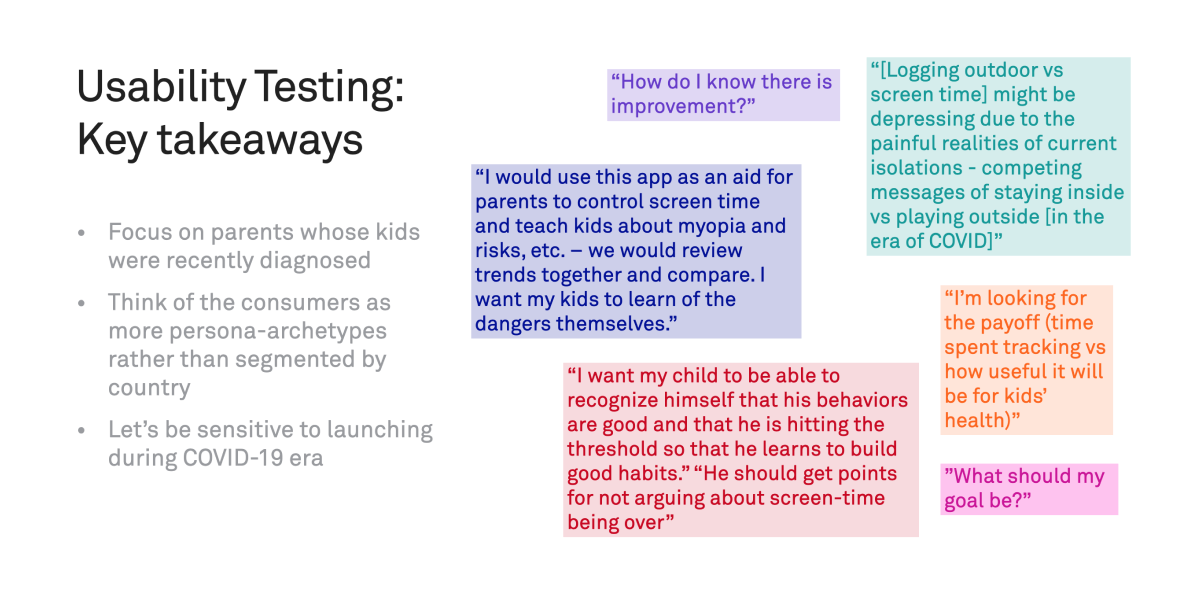 User Experience Key takeaways